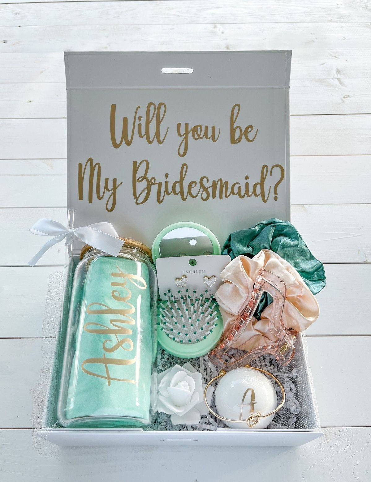 Mint Elegance Bridesmaid Proposal Box